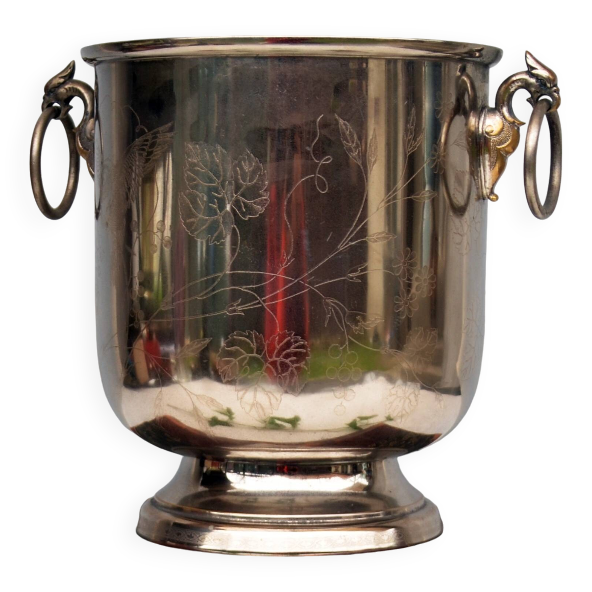 Antique Napoleon III Wine Cooler Ice Bucket Engraved with Griffin Heads