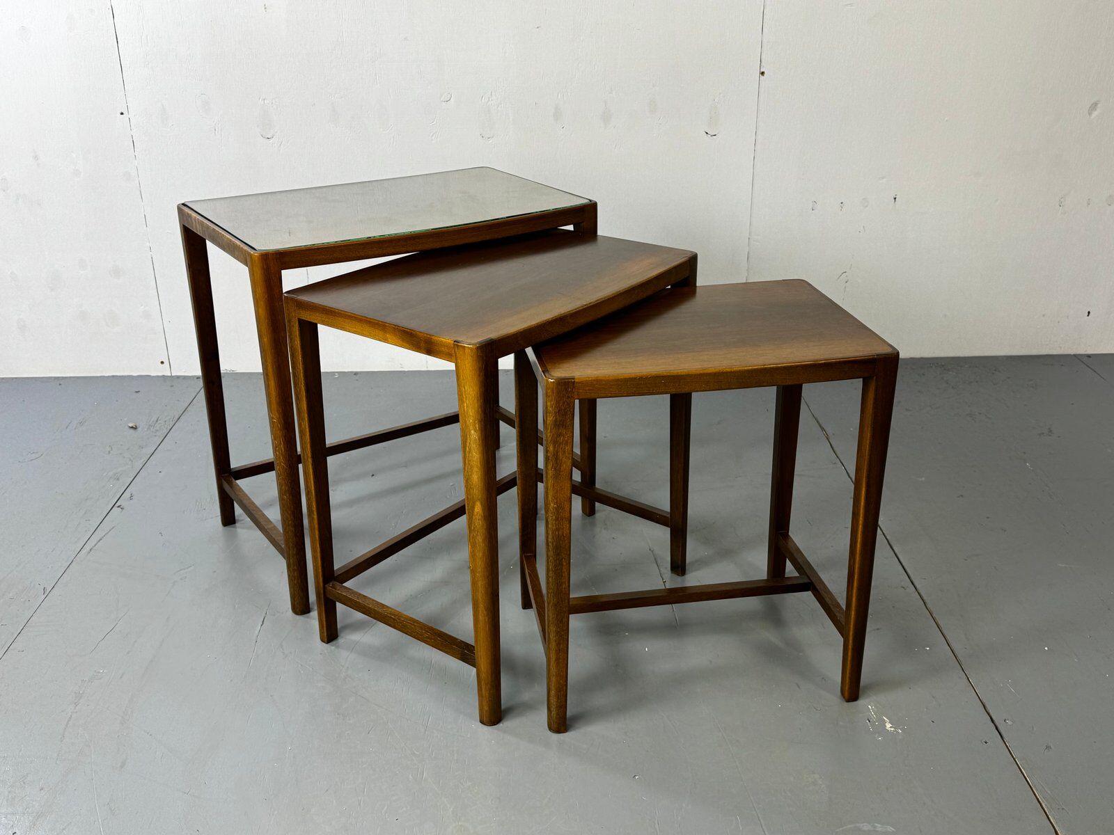 Set of vintage Danish modernist nesting tables from the mid-century, 1960s, set of 3.