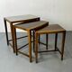 Set of vintage Danish modernist nesting tables from the mid-century, 1960s, set of 3.