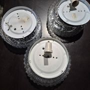 Ensemble 3 - lampe murale plafond ø 24 cm en verre moulé des années 1960