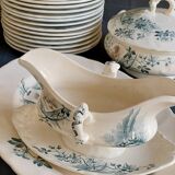 Service terre de fer 42 pieces Creil Montereau modele Cartels