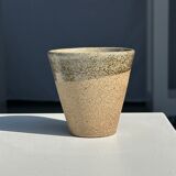 Set of 2 cups in Indonesian ceramic (brown & speckled glazed matte)