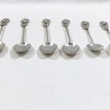 Set of 8 art nouveau silver spoons
