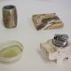 Smoking accessories in marble and onyx, 1970s, lot of 4