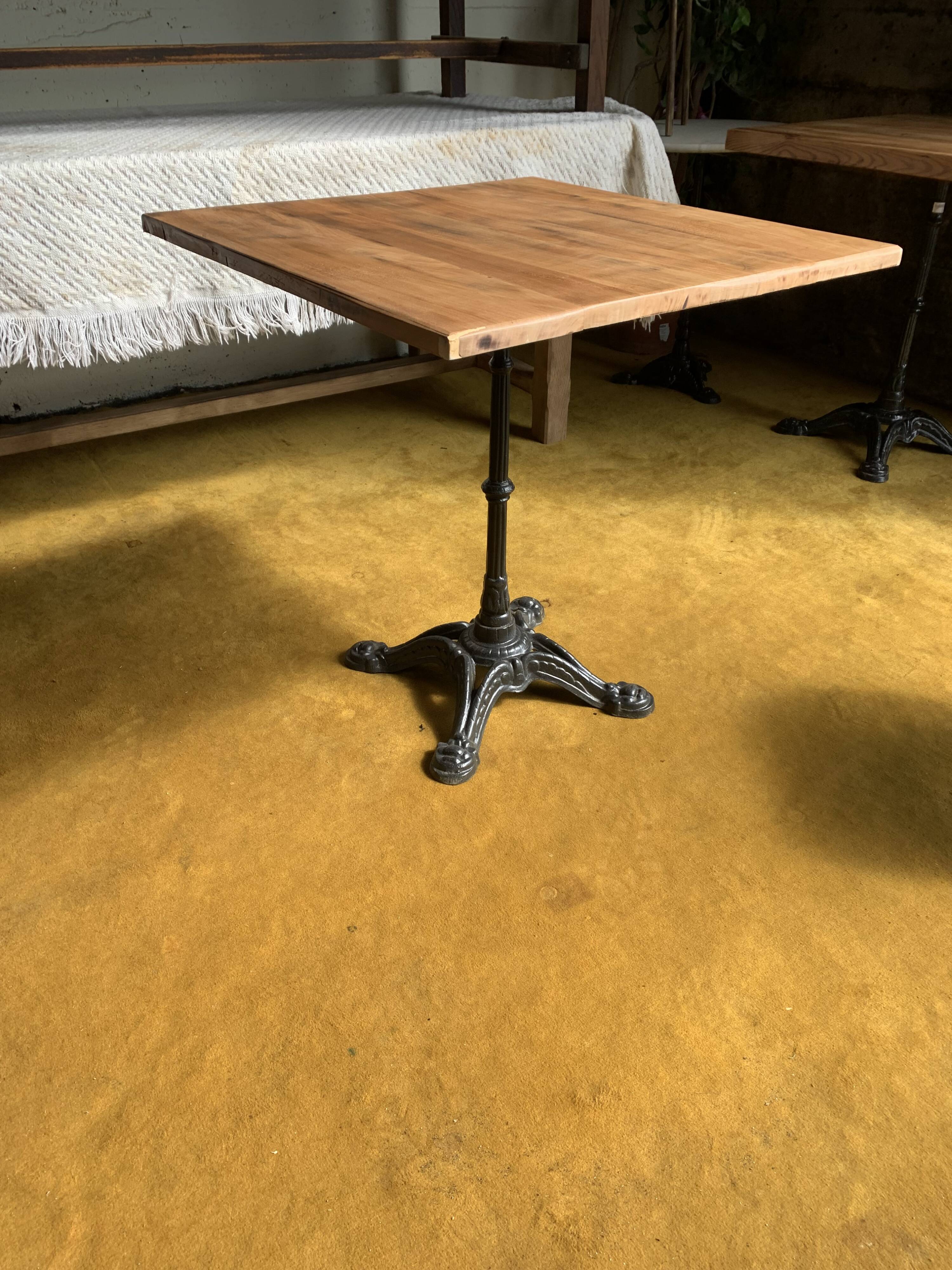 Raw wood bistro table