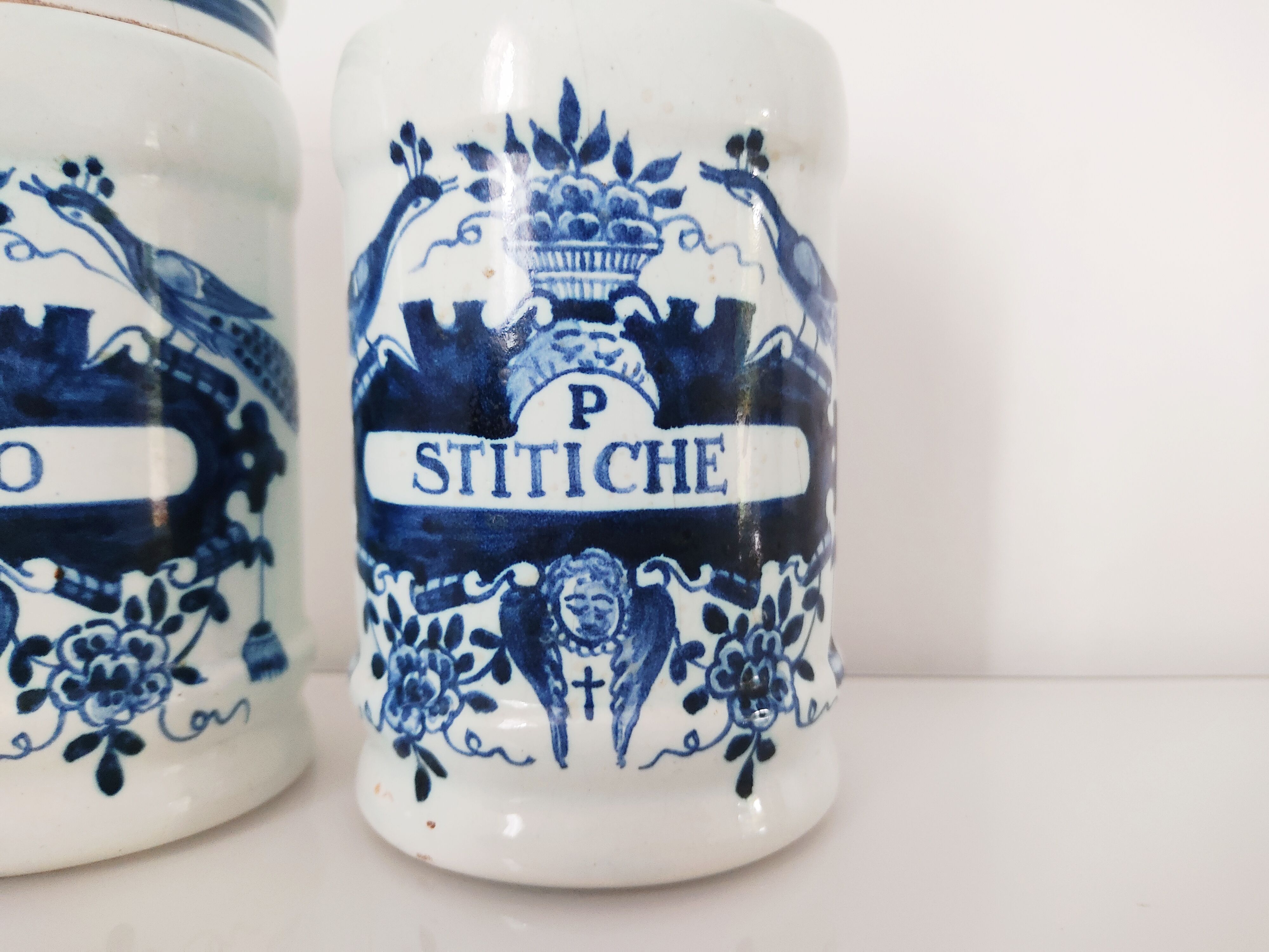 Oud Delft set of two pharmacy jars