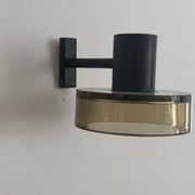 Simple wall light in glass and yellow-brown metal by Seguso, 1950s, Italy.