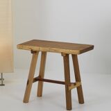 Contemporary handcrafted stool in solid oak and ash wood