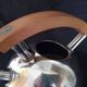 Art Deco manual kettle in stainless steel and wood, cap. 2L, 1930s