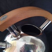 Art Deco manual kettle in stainless steel and wood, cap. 2L, 1930s