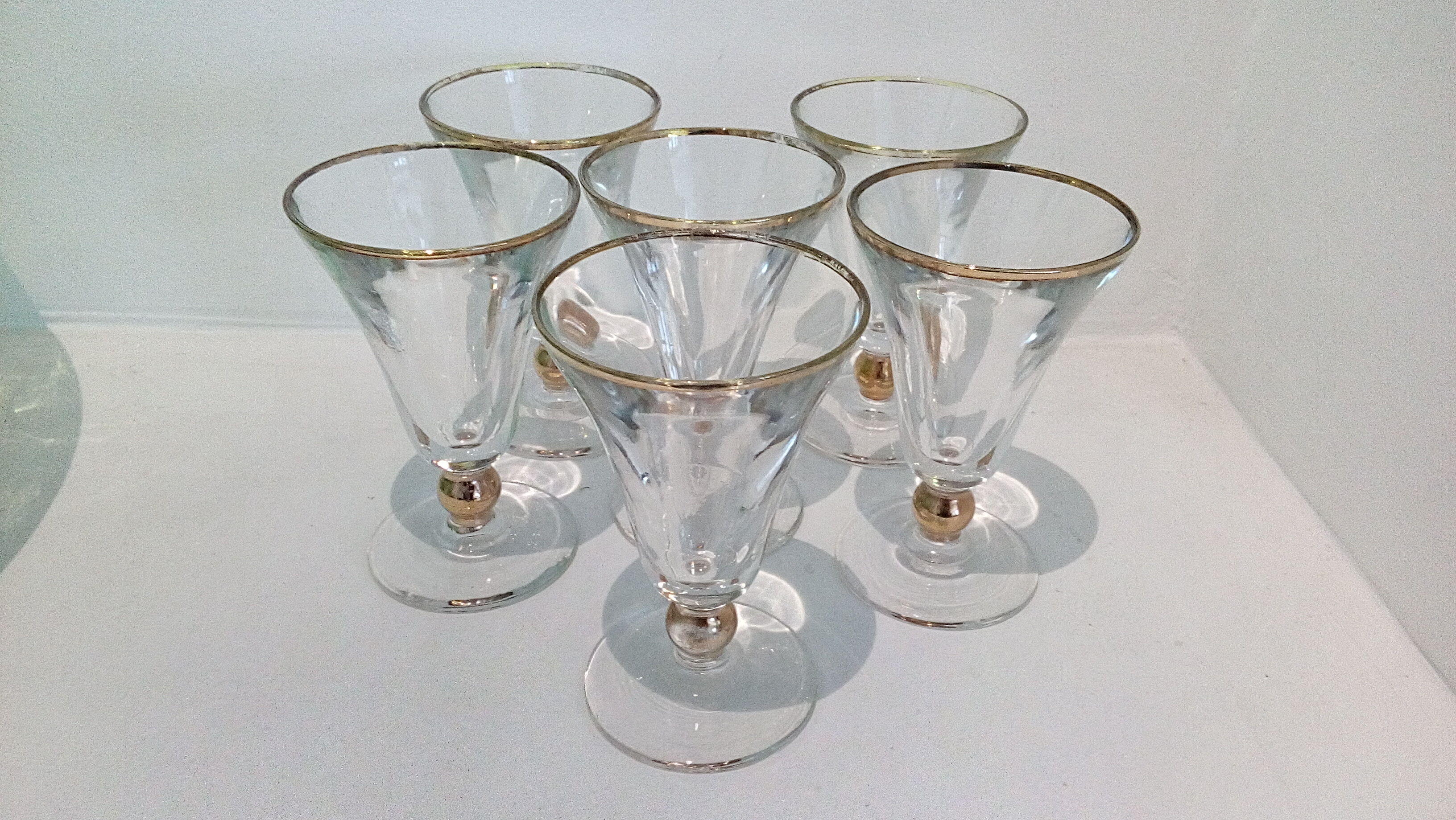 Set of 6 glasses of gold fillet bistro