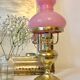 Lampe vintage rose et dorée
