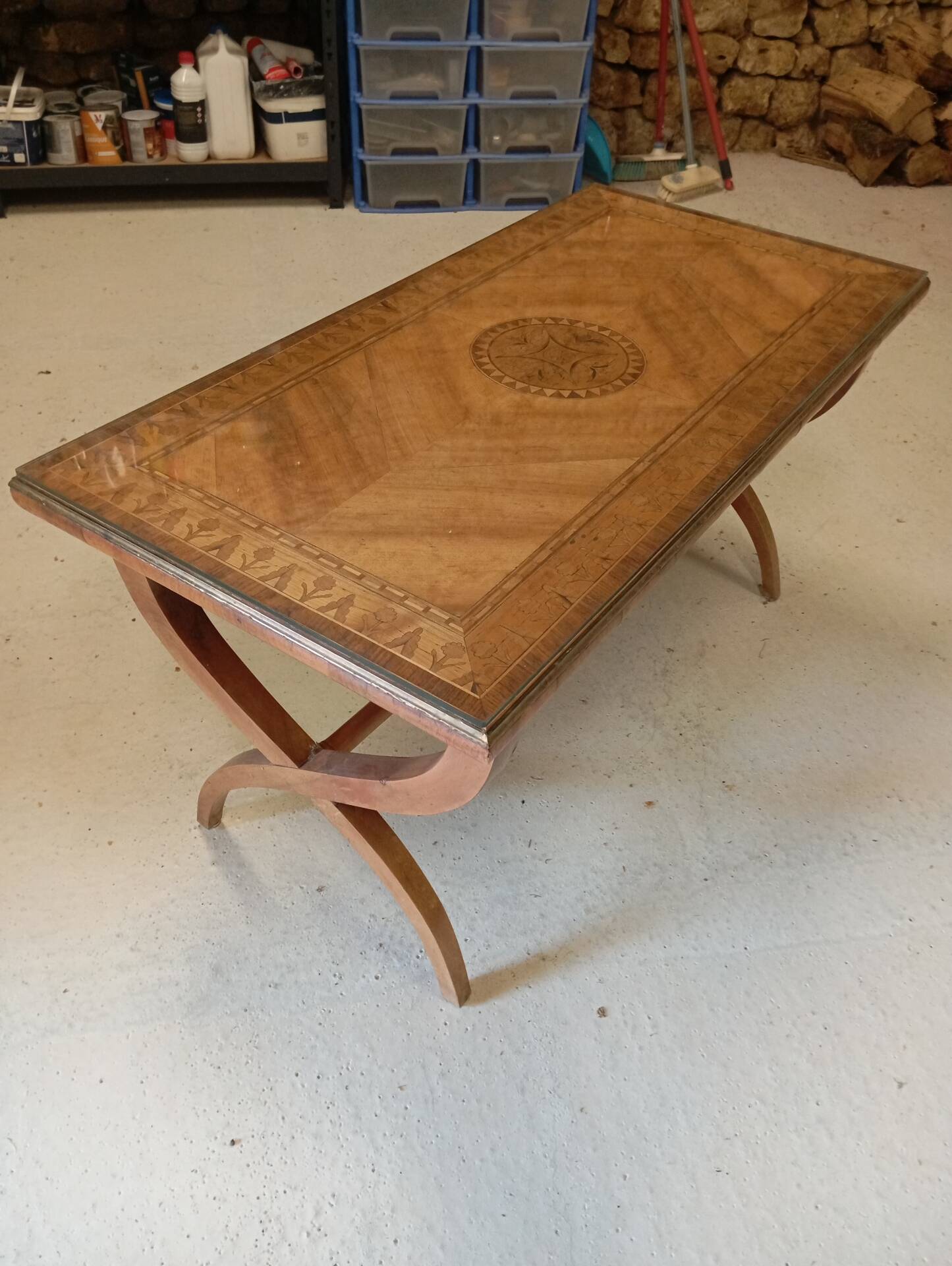 Neo-Classical / Directory Style Coffee Table in Marquetry