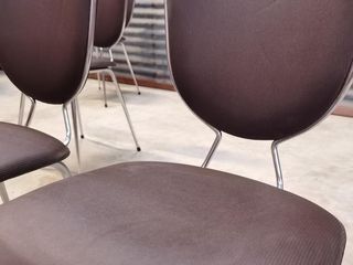 Set of 6 chairs in chrome and vinyl brand "le gal" 70