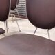 Set of 6 chairs in chrome and vinyl brand "le gal" 70