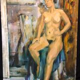 Tableau huile sur toile signé Kazuko Toyokawa