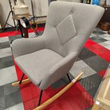 Rocking chair in gray fabric in new condition