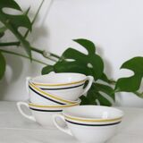 Set of 4 ceramic cups, bistro type, French manufacture