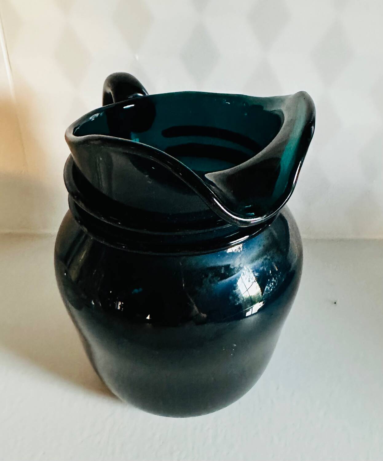Vintage turquoise blue carafe