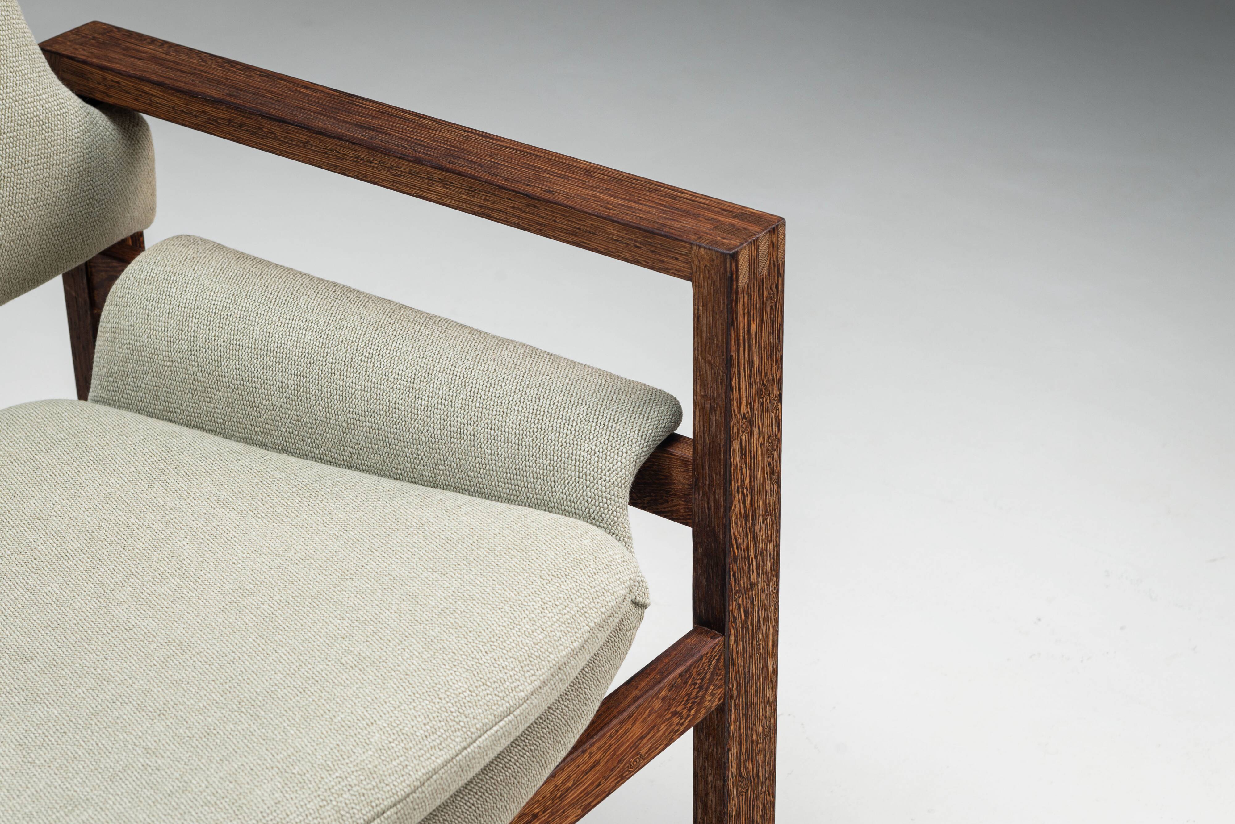 Fauteuil lounge en wengé de milieu de siècle