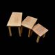 Trio of Brutalist nesting tables in solid oak – 1960s/70s