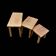 Trio of Brutalist nesting tables in solid oak – 1960s/70s
