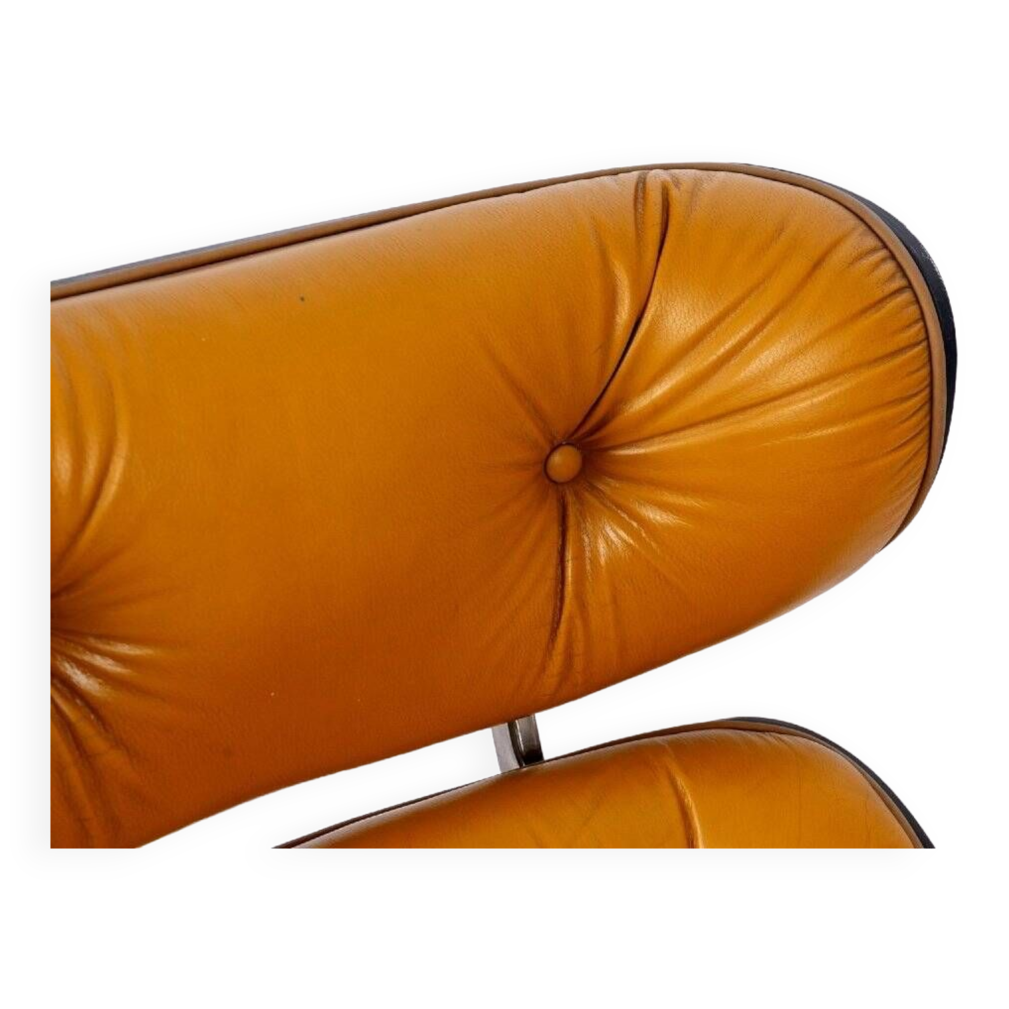 Lounge chair & son ottoman - leather & alu, xxth century