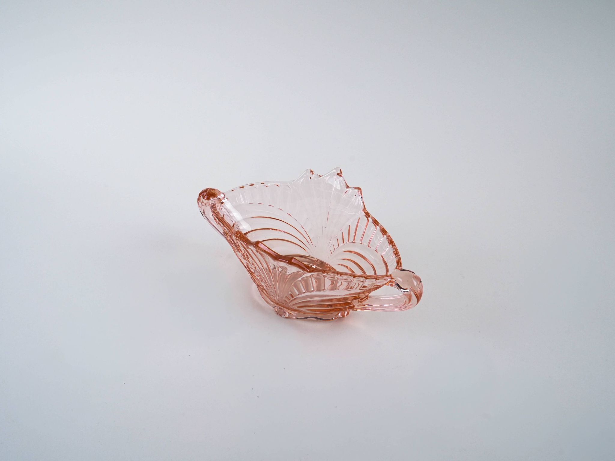 Pink pressed glass bowl, Italian design, 1970s, made in Italy