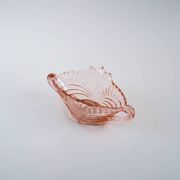Pink pressed glass bowl, Italian design, 1970s, made in Italy