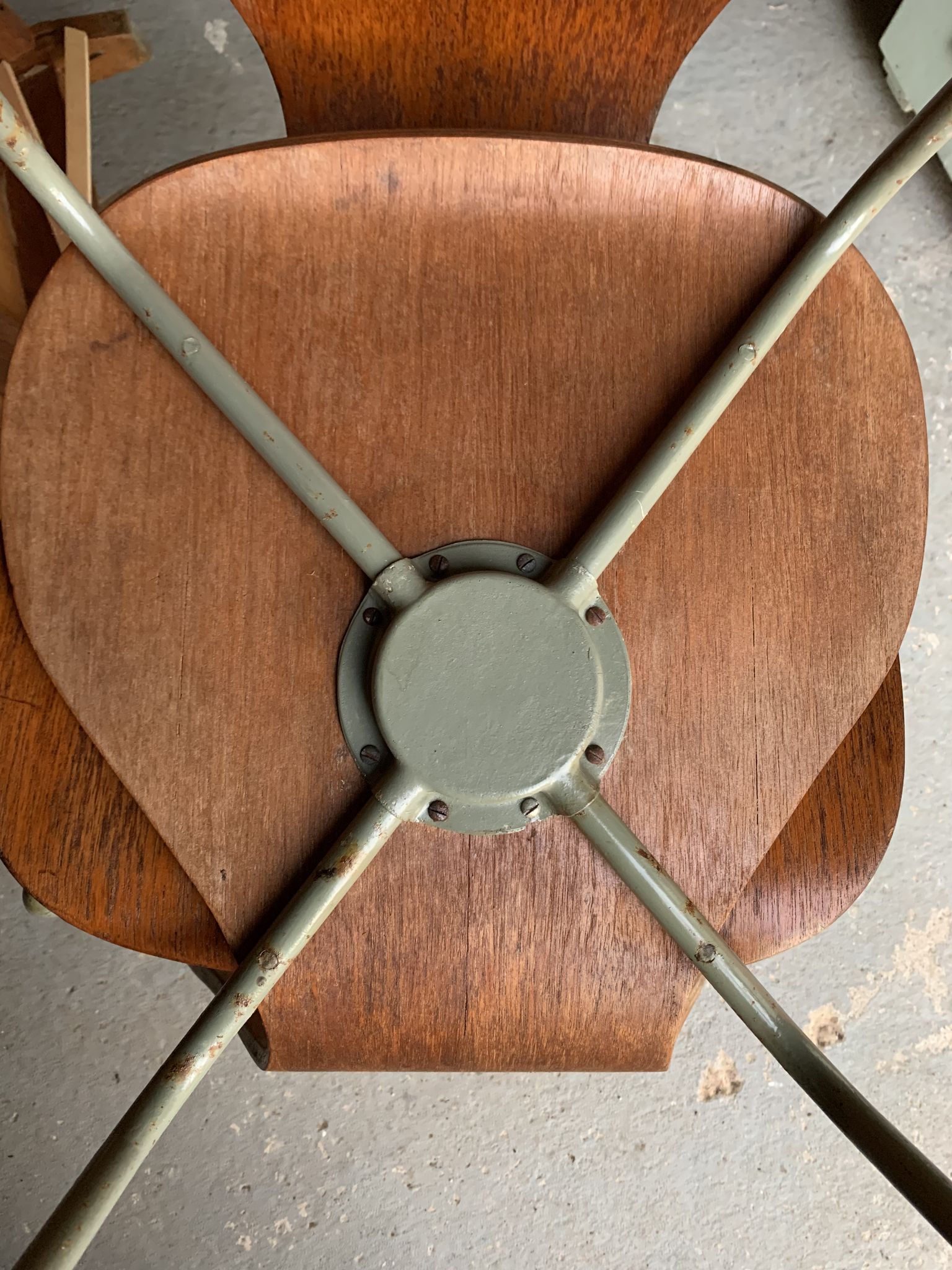 Pair of 3107 chairs - wood & metal