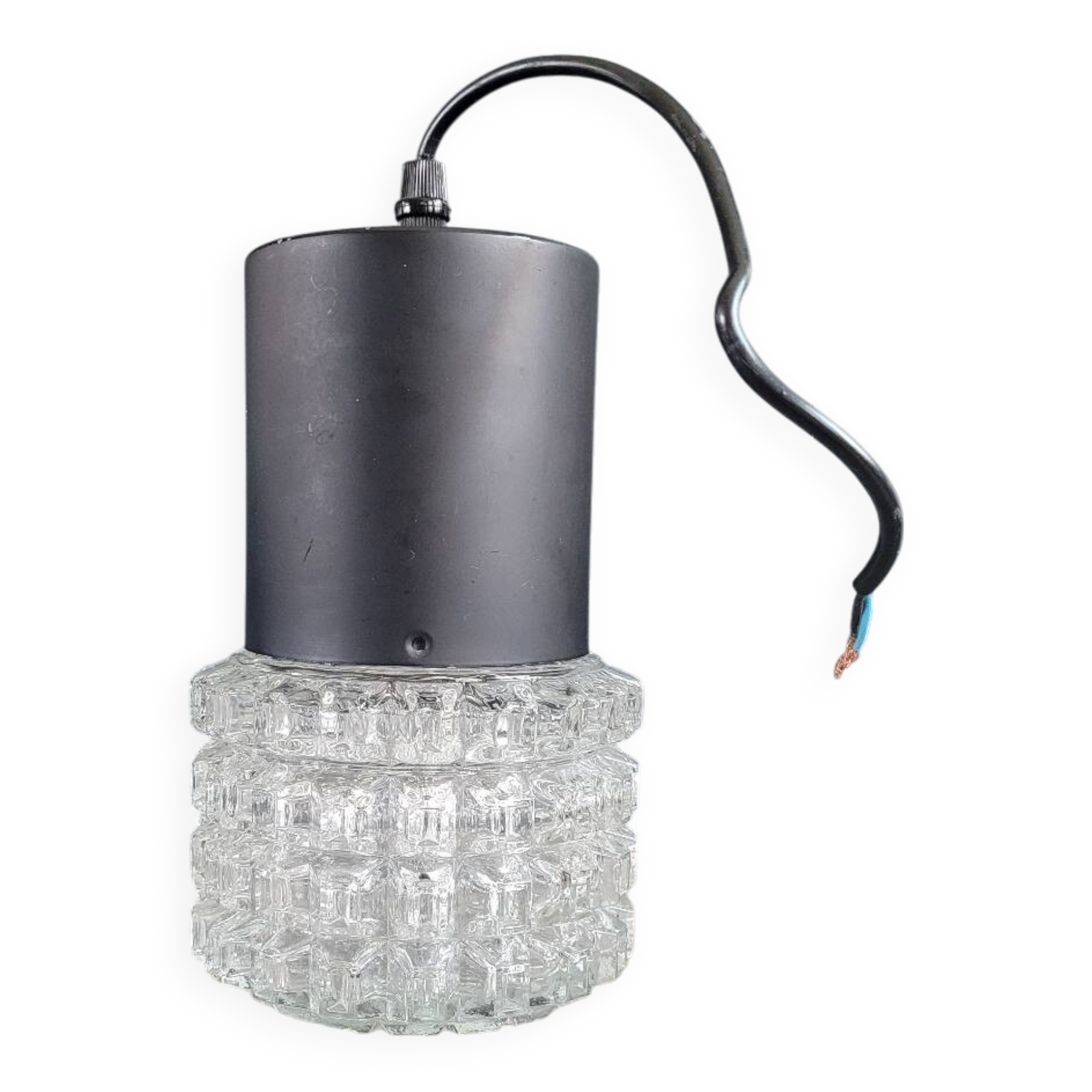 Vintage molded glass globe pendant light