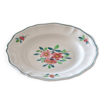 Hand painted Sarreguemines Amazonas dish on pedestal