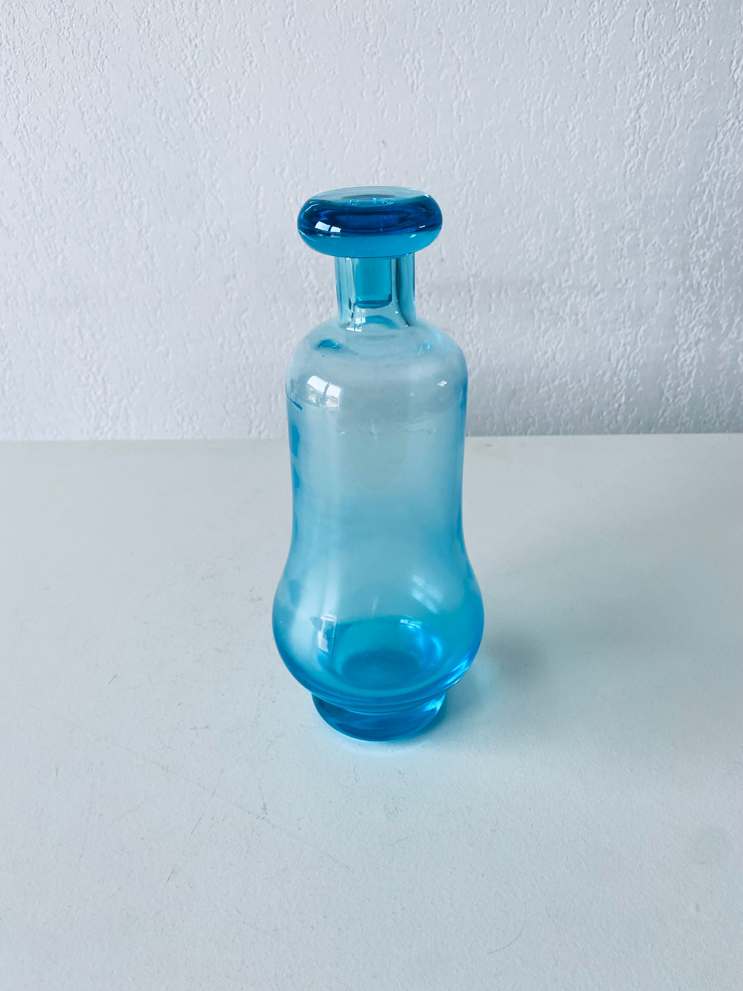 Blue glass decanter