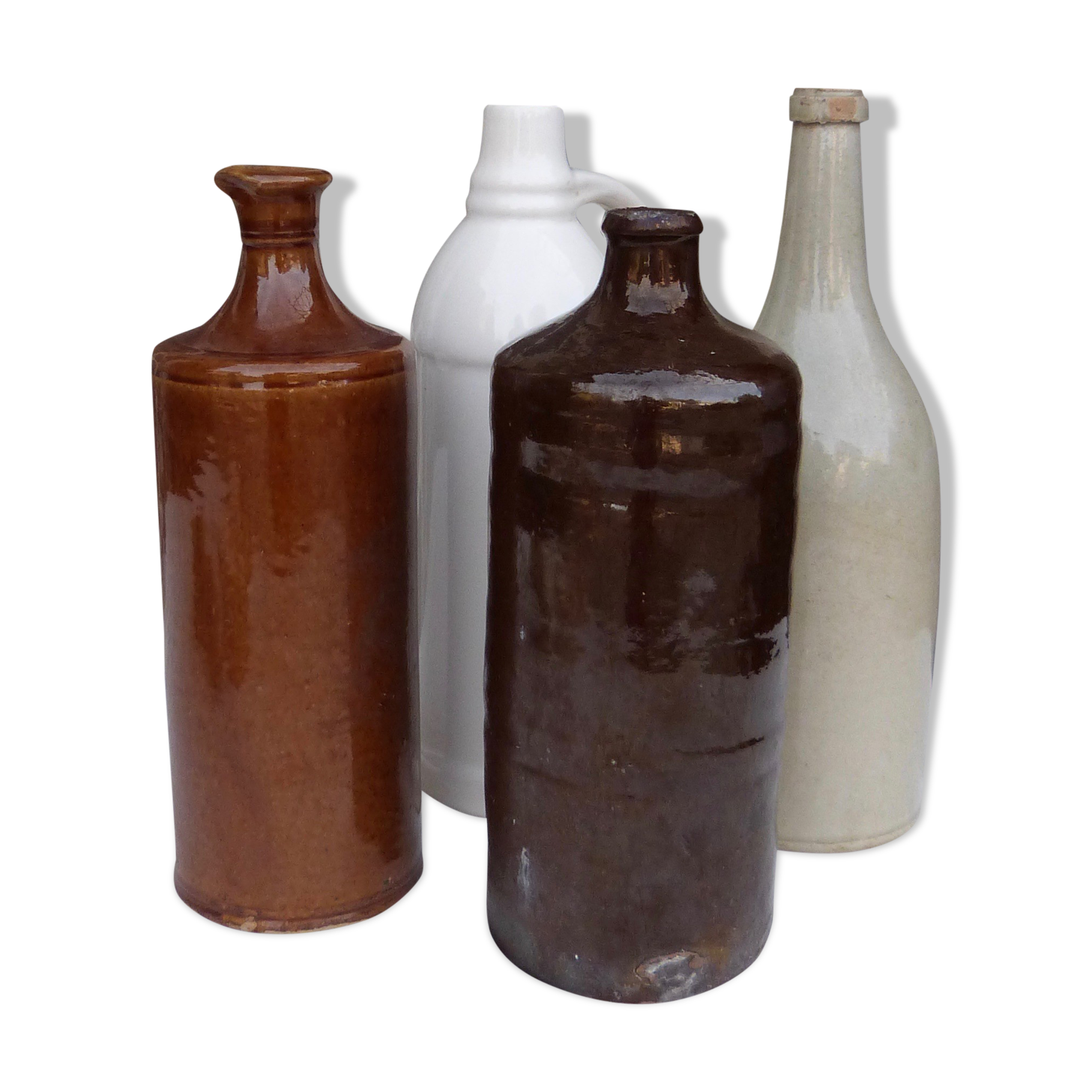 Set of 4 stoneware bottles