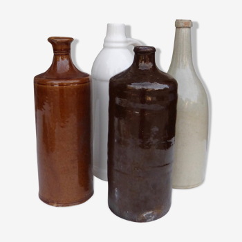Set of 4 stoneware bottles