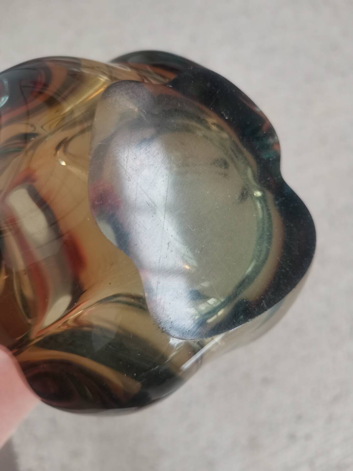 Vintage Murano Style Sommerso Glass Vase – Hand Blown Italian Art Glas