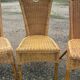 3 rattan and bamboo chairs