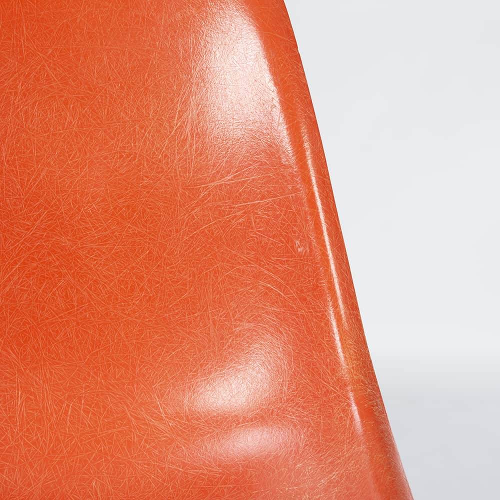 Orange Pair (2) Herman Miller Original Eames DSW Dining Side Shell Chairs