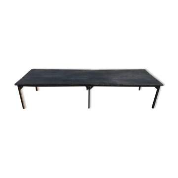 Table basse bois brûlé