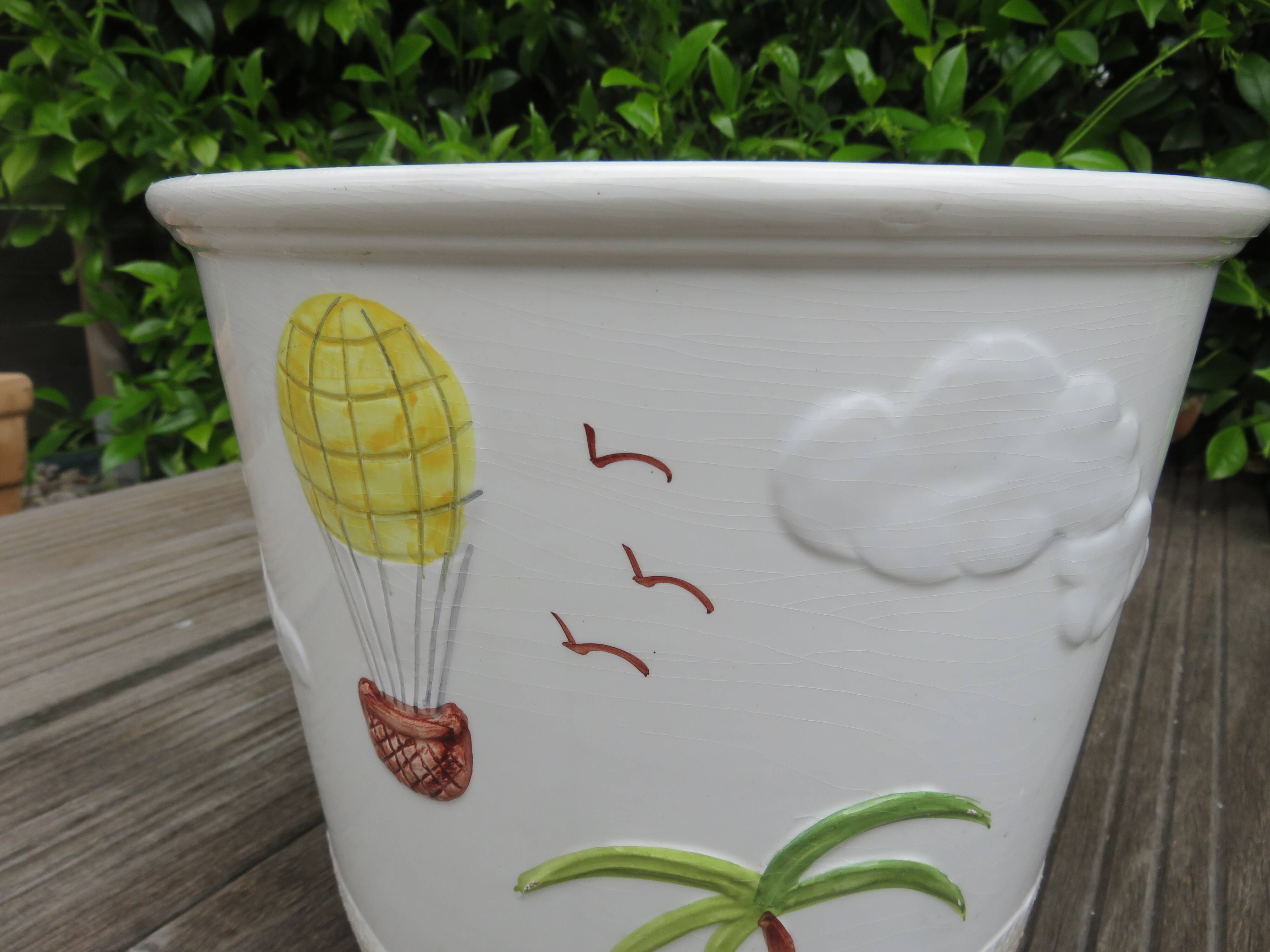 Ceramic cache pot Bassano Italy 60s 70s