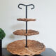Rattan fruit or cheese holder, vintage, 50s