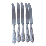 5 vintage silver-plated knives with stainless steel blades 240514