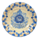 Old dish with blue floral decoration