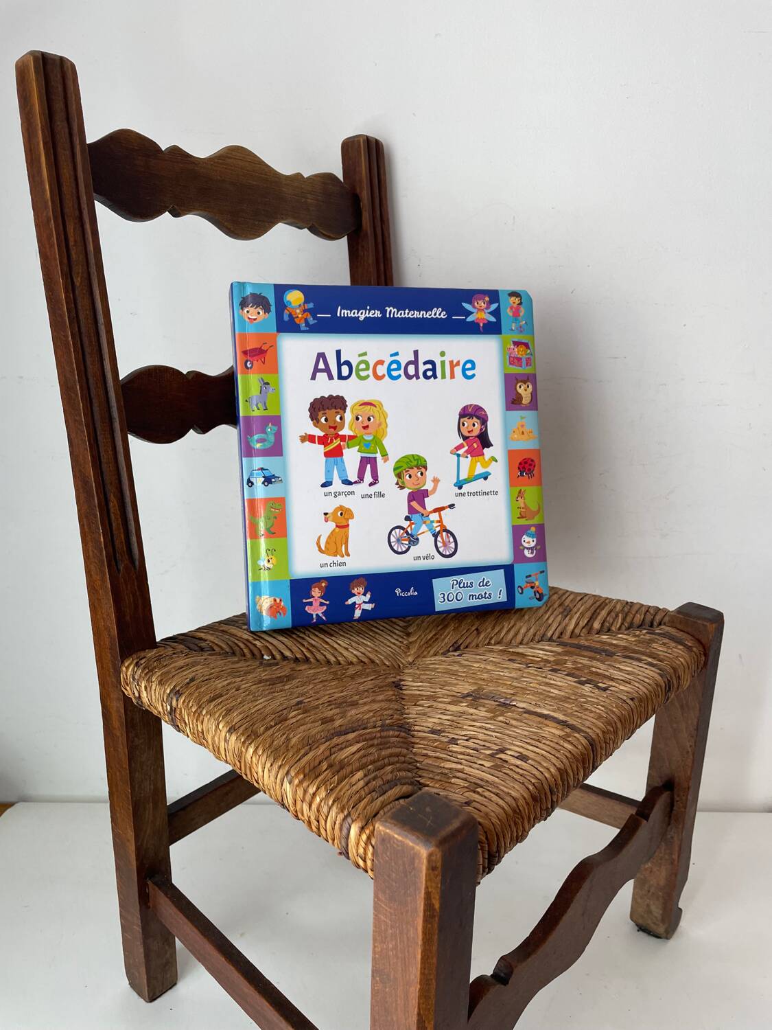 Wood and straw children's chair