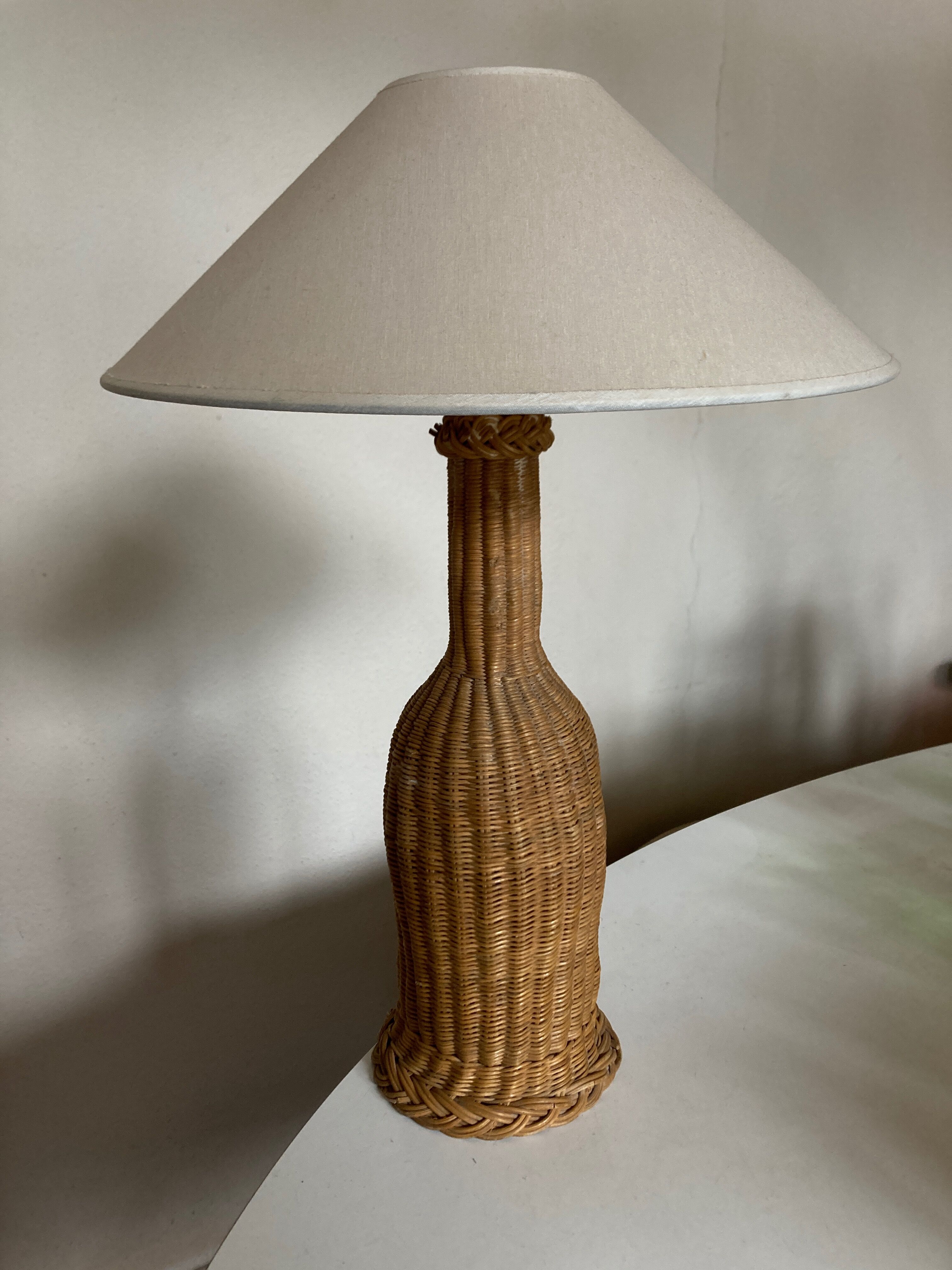 Cabanon Marseille 1950 wicker lamp from basket weavers