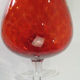 Red glass vase/cup/Italy/vintage/XXL size