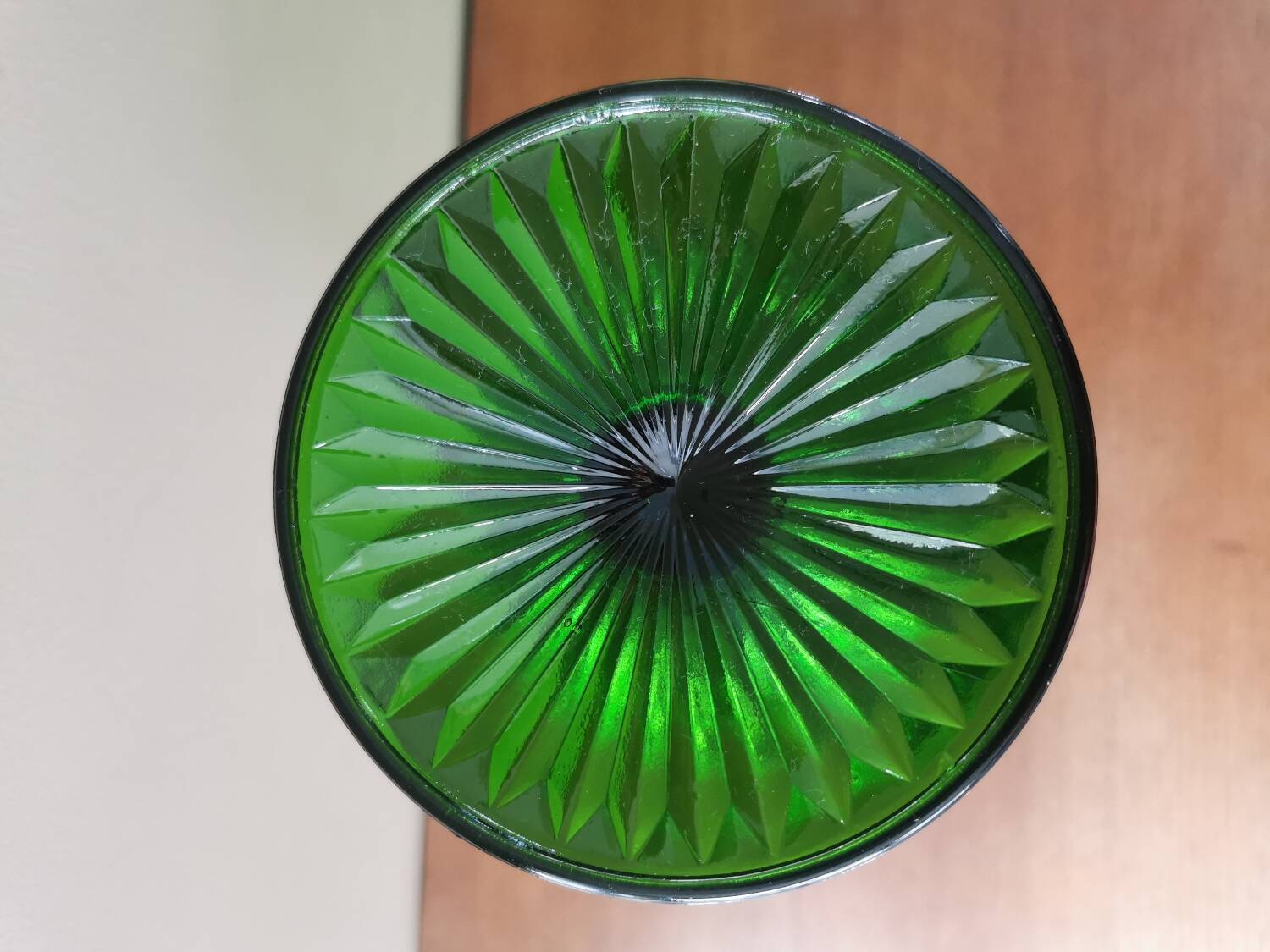 Large glass vase from the 60s, green.