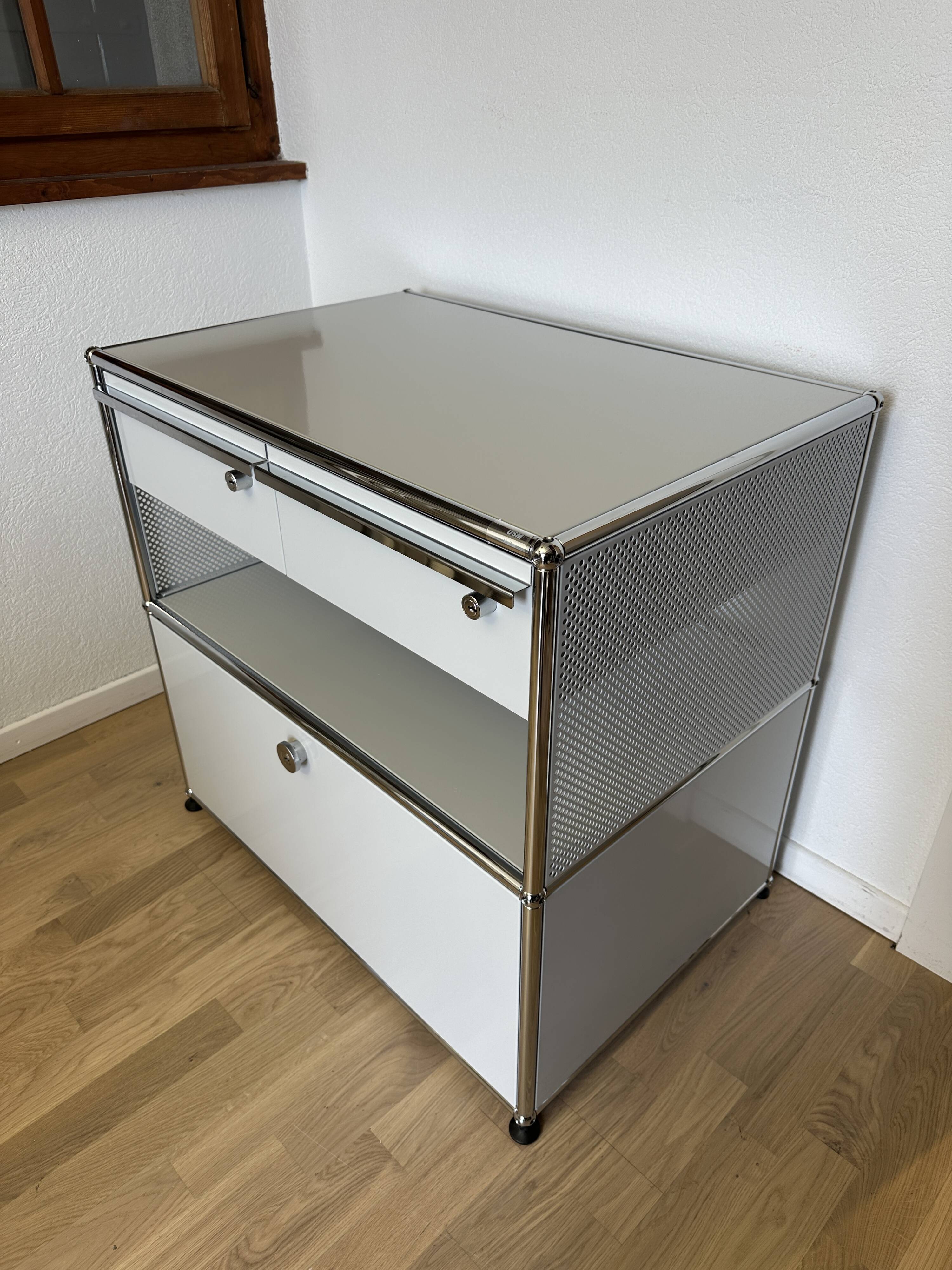 USM Haller chest of drawers in light grey