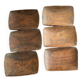 Lots de 6 assiettes africaines en bois.