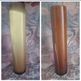 Vintage cylindrical vase in Empoli opaline – amber and brown gradient